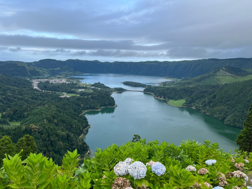 Photo of the twin lakes at Sete Cidades on S. Miguel, Azores.